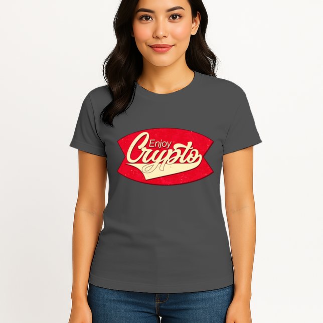 Vintage Enjoy Crypto Cola Drink Cryptocurrency Bitcoin Womens T-Shirt
