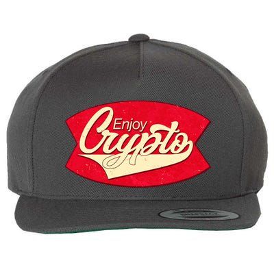 Vintage Enjoy Crypto Cola Drink Cryptocurrency Bitcoin Wool Snapback Cap