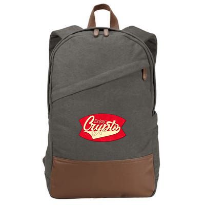 Vintage Enjoy Crypto Cola Drink Cryptocurrency Bitcoin Cotton Canvas Backpack