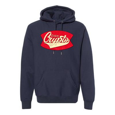 Vintage Enjoy Crypto Cola Drink Cryptocurrency Bitcoin Premium Hoodie