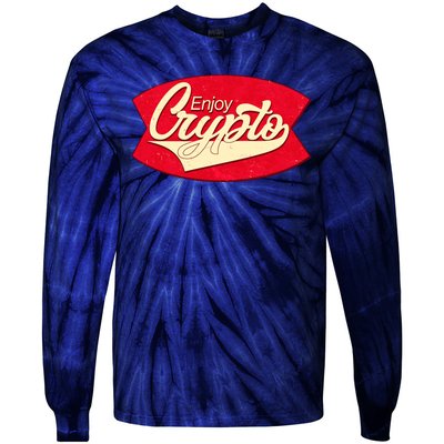 Vintage Enjoy Crypto Cola Drink Cryptocurrency Bitcoin Tie-Dye Long Sleeve Shirt