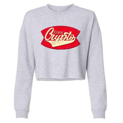 Vintage Enjoy Crypto Cola Drink Cryptocurrency Bitcoin Cropped Pullover Crew