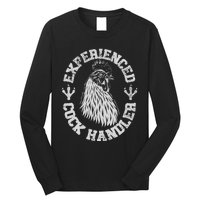 Vintage Experienced Cock Handler Funny Chicken Farmer Humor Long Sleeve Shirt