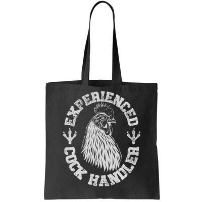 Vintage Experienced Cock Handler Funny Chicken Farmer Humor Tote Bag