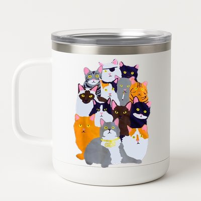 Vintage Enjoi Cat Gang Cute Cat Mom Cat Dad Cat Lover 12 oz Stainless Steel Tumbler Cup