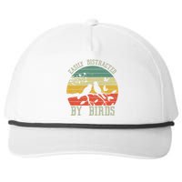 Vintage Easily Distracted By Birds Funny For Bird Watcher Snapback Five-Panel Rope Hat