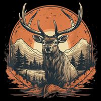 Vintage Elk Design With Sunset Background For Retro Lovers Womens Tank Top