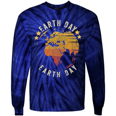 Vintage Earth Day Every Day Cute Earth Day Tie-Dye Long Sleeve Shirt