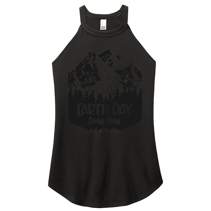 Vintage Earth Day Every Day Retro Mountains Idea Women's Perfect Tri Rocker Tank