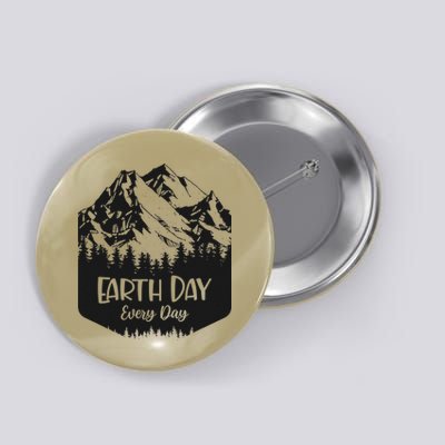 Vintage Earth Day Every Day Retro Mountains Idea Button