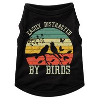 Vintage Easily Distracted By Birds Funny For Bird Watcher Doggie Tank