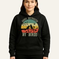 Vintage Easily Distracted By Birds Funny For Bird Watcher Hoodie