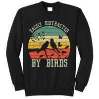 Vintage Easily Distracted By Birds Funny For Bird Watcher Sweatshirt