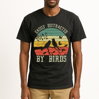 Vintage Easily Distracted By Birds Funny For Bird Watcher Tall T-Shirt