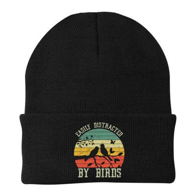 Vintage Easily Distracted By Birds Funny For Bird Watcher Beanie
