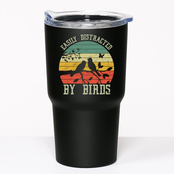 Vintage Easily Distracted By Birds Funny For Bird Watcher Tumbler