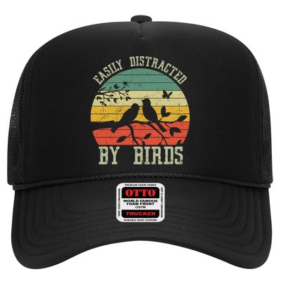 Vintage Easily Distracted By Birds Funny For Bird Watcher Trucker Hat