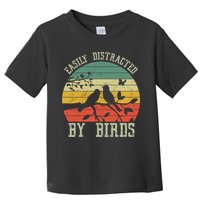 Vintage Easily Distracted By Birds Funny For Bird Watcher Toddler T-Shirt