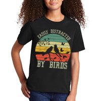 Vintage Easily Distracted By Birds Funny For Bird Watcher Kids T-Shirt