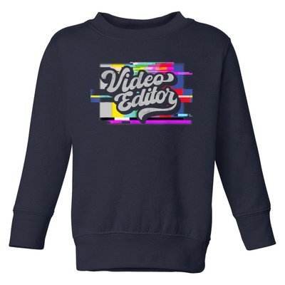 Video Editor, Distressed Color Bars Toddler Sweatshirt