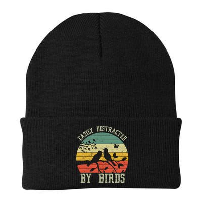 Vintage Easily Distracted By Birds Funny For Bird Watcher Beanie