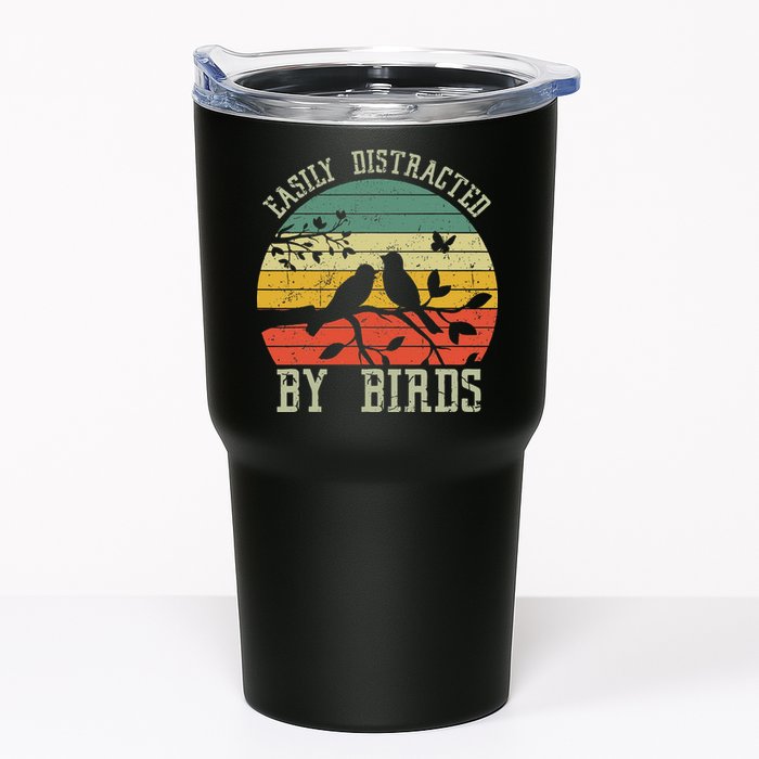 Vintage Easily Distracted By Birds Funny For Bird Watcher Tumbler
