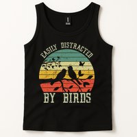 Vintage Easily Distracted By Birds Funny For Bird Watcher Tank Top