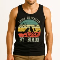 Vintage Easily Distracted By Birds Funny For Bird Watcher Tank Top