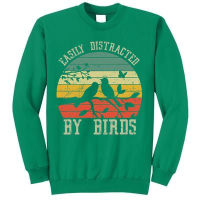Vintage Easily Distracted By Birds Funny For Bird Watcher Sweatshirt