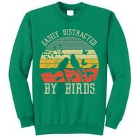 Vintage Easily Distracted By Birds Funny For Bird Watcher Sweatshirt
