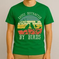 Vintage Easily Distracted By Birds Funny For Bird Watcher T-Shirt