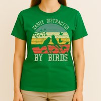 Vintage Easily Distracted By Birds Funny For Bird Watcher T-Shirt