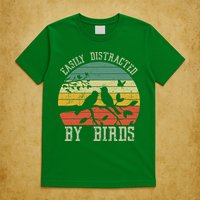 Vintage Easily Distracted By Birds Funny For Bird Watcher T-Shirt