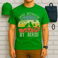 Vintage Easily Distracted By Birds Funny For Bird Watcher T-Shirt