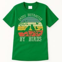 Vintage Easily Distracted By Birds Funny For Bird Watcher Tall T-Shirt
