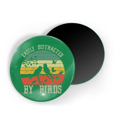 Vintage Easily Distracted By Birds Funny For Bird Watcher Magnet