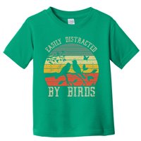 Vintage Easily Distracted By Birds Funny For Bird Watcher Toddler T-Shirt