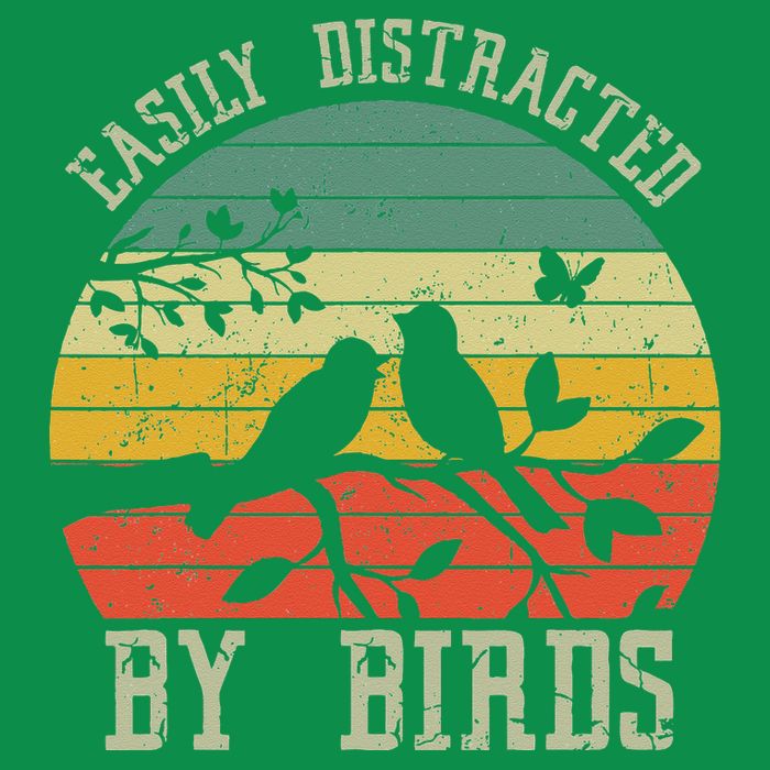 Vintage Easily Distracted By Birds Funny For Bird Watcher Toddler T-Shirt