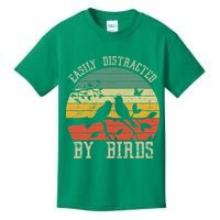 Vintage Easily Distracted By Birds Funny For Bird Watcher Kids T-Shirt