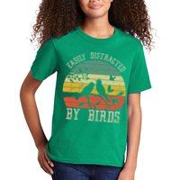 Vintage Easily Distracted By Birds Funny For Bird Watcher Kids T-Shirt