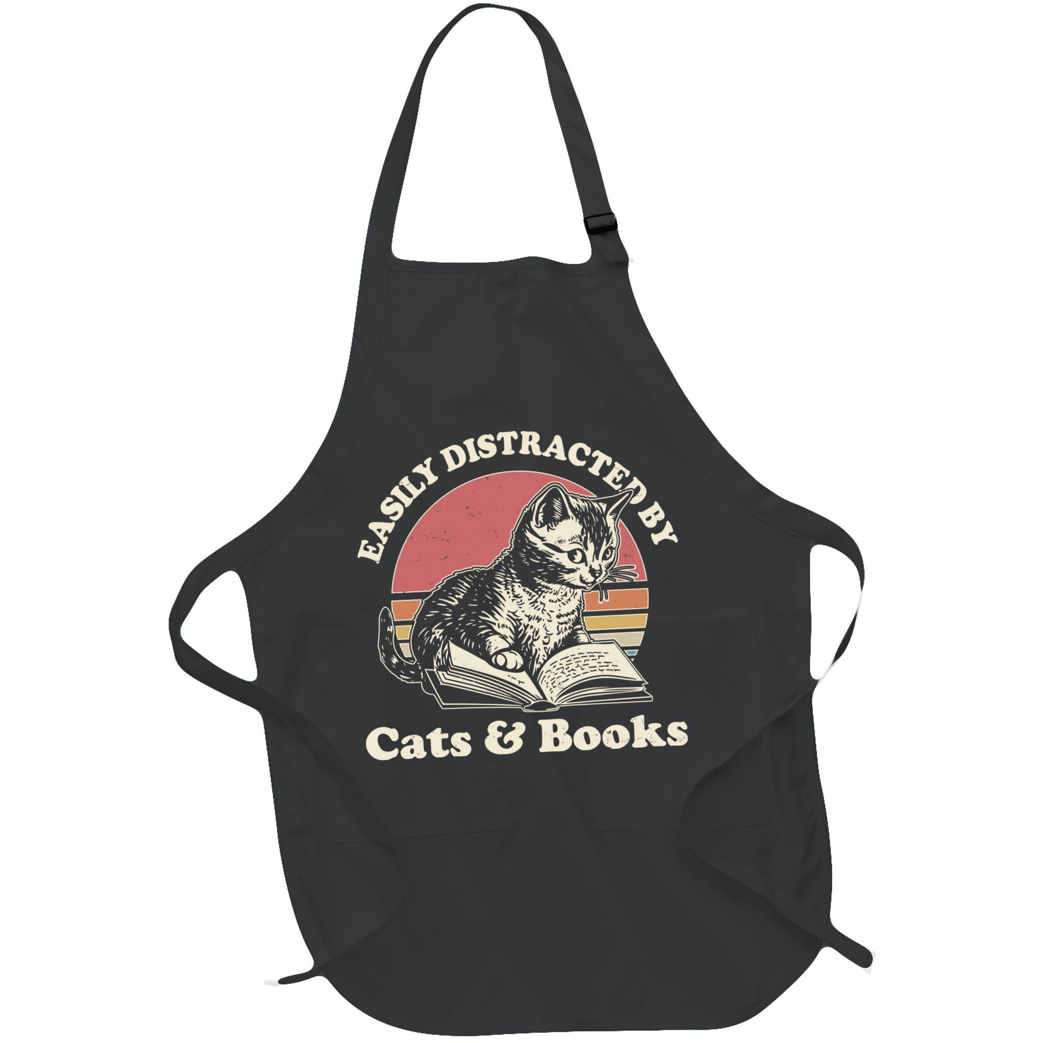 Vintage Easily Distracted By Cats And Books Apron
