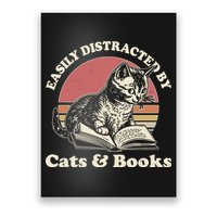 Vintage Easily Distracted By Cats And Books Poster