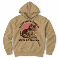 Vintage Easily Distracted By Cats And Books Hoodie