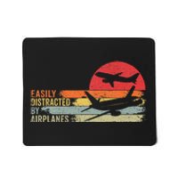 Vintage Easily Distracted By Airplanes Mousepad