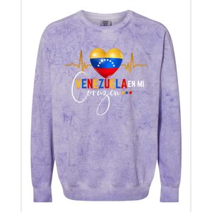 Venezuela En El Corazon Venezuelan Pride Colorblast Crewneck Sweatshirt