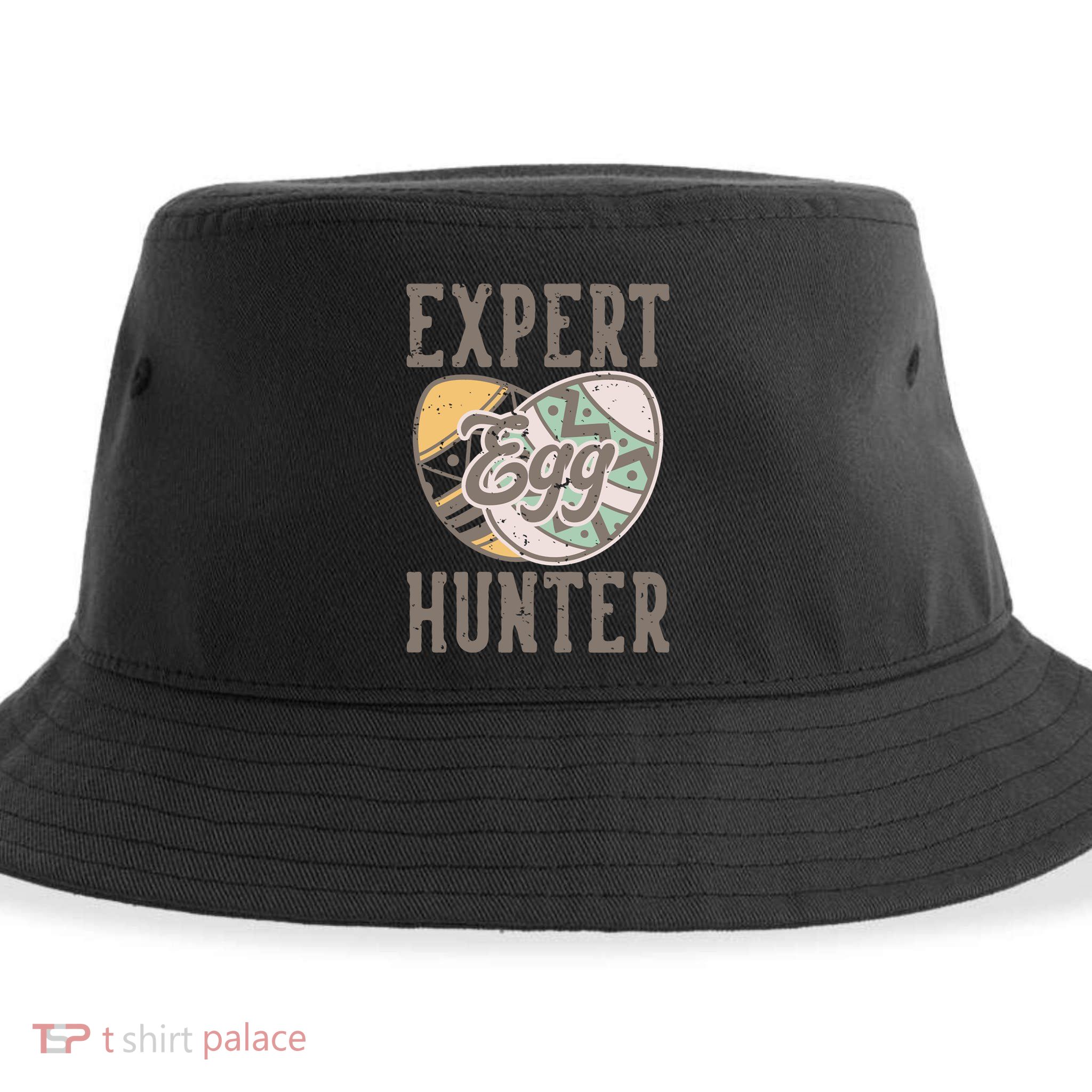 Vintage Expert Egg Hunter Funny Easter Sustainable Bucket Hat