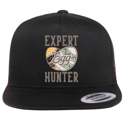Vintage Expert Egg Hunter Funny Easter Flatbill Hat