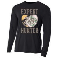 Vintage Expert Egg Hunter Funny Easter Cooling Performance Long Sleeve Crew