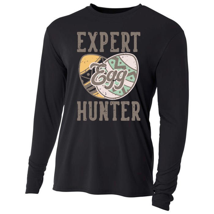 Vintage Expert Egg Hunter Funny Easter Cooling Performance Long Sleeve Crew