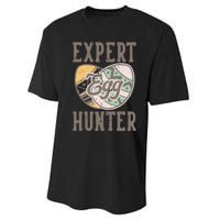 Vintage Expert Egg Hunter Funny Easter Performance Sprint T-Shirt